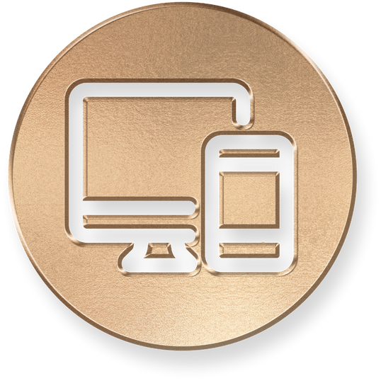 E-Book Symbol in Gold für digitale Ausgabe des Buches