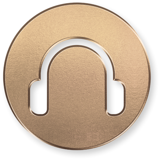 Hörbuch Symbol in Gold für die Audio-Ausgabe